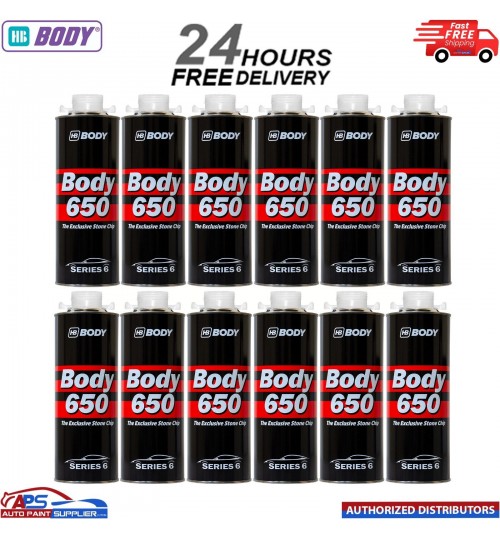 12x HB BODY 650 STONE CHIP WHITE 1KG SCREW TOP CAN SERIES 6